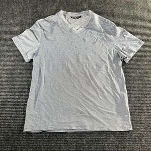Michael Kors Men's V-Neck T-Shirt Gray Short Sleeve Casual Top